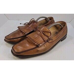 Allen Edmonds Alton Men’s 13 D Brown Slip On Kiltie Loafers Shoes Fringe USA